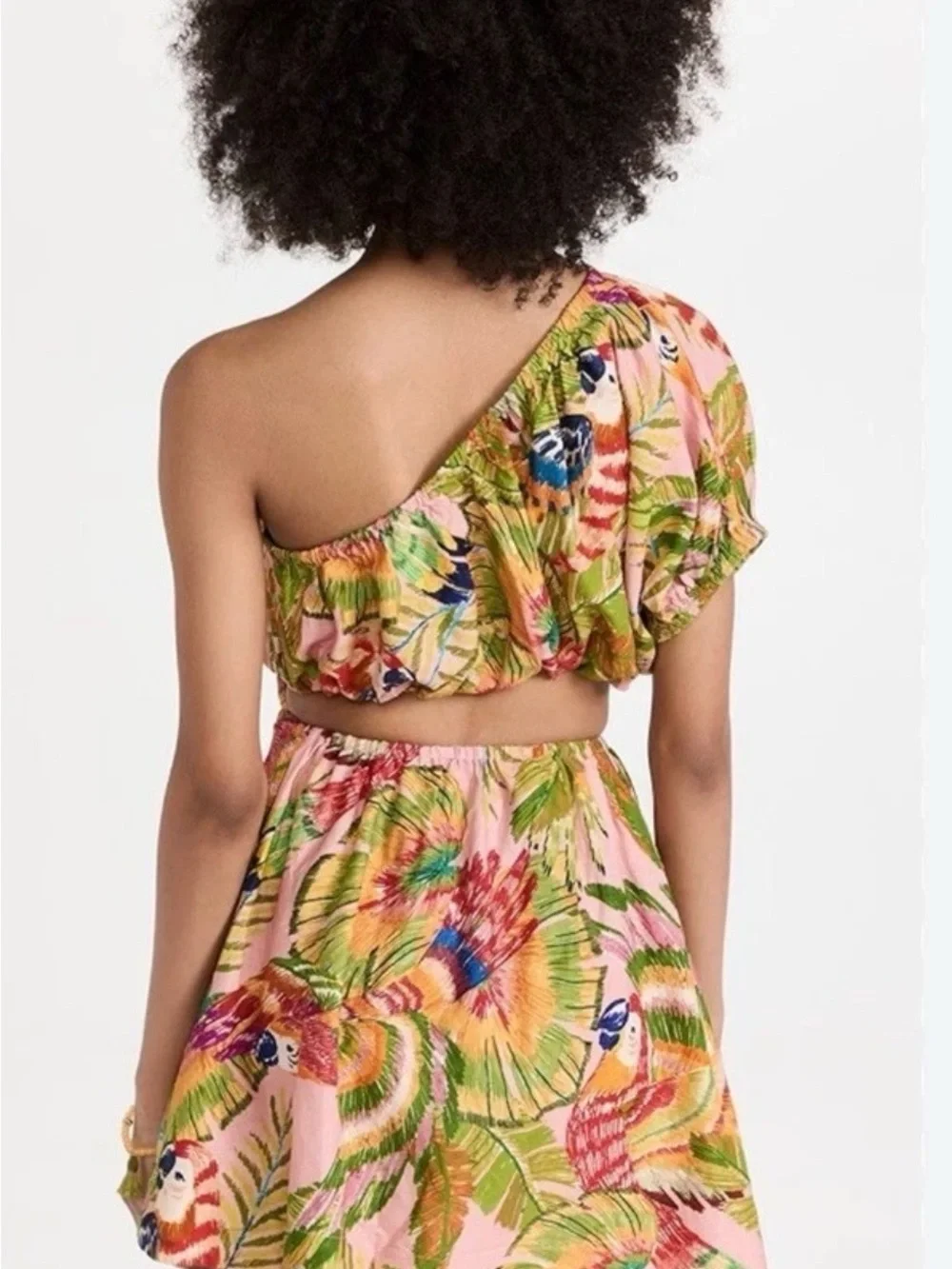 FARM Rio Pink Tropical One-Shoulder Mini summer dress - Picture 6 of 6